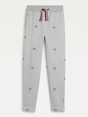 Djevojčice Tommy Hilfiger Recycled Embroidery Joggers Pantalone Siva | TH780YZR