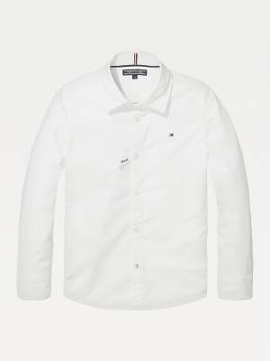 Djevojčice Tommy Hilfiger Slim Fit Stretch Shirt Majice Bela | TH286SIN