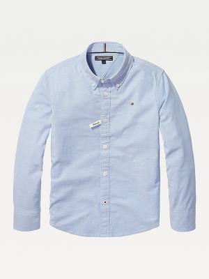 Djevojčice Tommy Hilfiger Stretch Oxford Shirt Majice Plava | TH172TDP