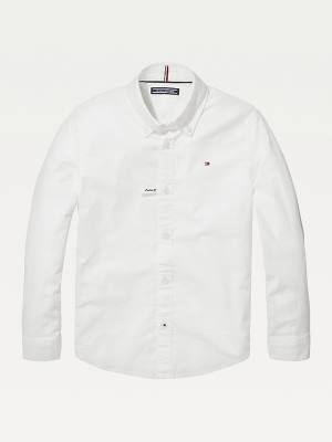 Djevojčice Tommy Hilfiger Stretch Oxford Shirt Majice Bela | TH765ZIU