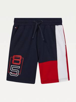 Dječake Tommy Hilfiger Adaptive Colour-Blocked Knit Shorts Pantalone Plava | TH123GDF