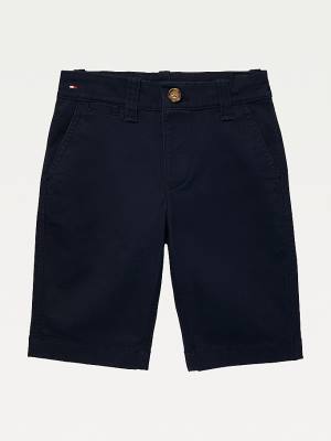 Dječake Tommy Hilfiger Adaptive Seated Fit Flat Front Shorts Pantalone Plava | TH150NLW