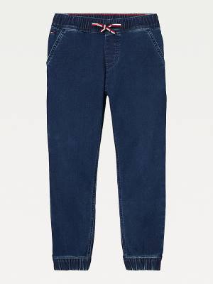 Dječake Tommy Hilfiger Adaptive Slim Straight Denim Joggers Farmerke Plava | TH986WNR