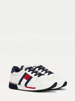 Dječake Tommy Hilfiger Contrast Detail Low-Top Patike Bela | TH301TEK