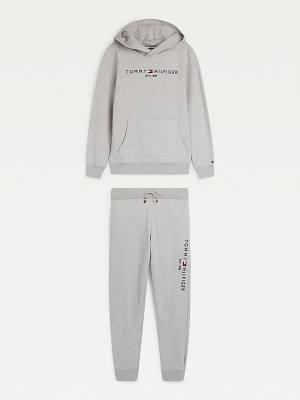 Dječake Tommy Hilfiger Essential And Joggers Set Duks Hoodie Siva | TH086QWV