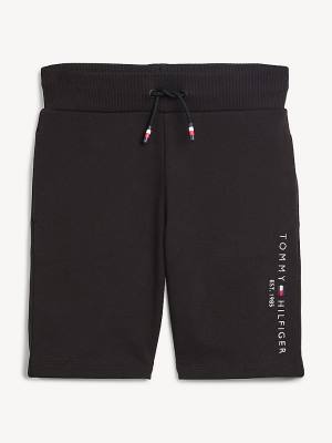 Dječake Tommy Hilfiger Essential Drawstring Sweat Shorts Pantalone Crna | TH105HDQ