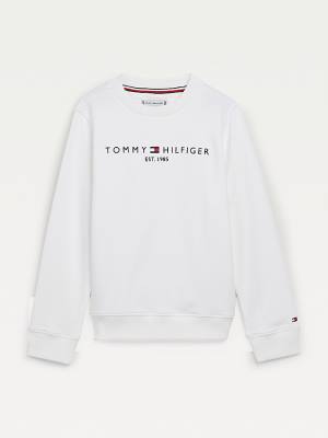 Dječake Tommy Hilfiger Essential Logo Duksevi Bela | TH349PQV