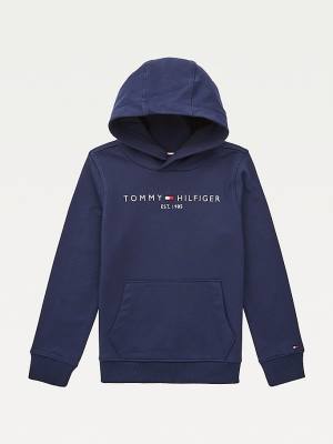 Dječake Tommy Hilfiger Essential Logo Organic Cotton Duks Hoodie Plava | TH748PWV