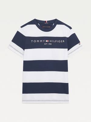 Dječake Tommy Hilfiger Essential Organic Cotton Stripe Majice Plava | TH027XHA