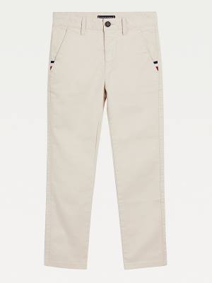 Dječake Tommy Hilfiger Essential Slim Fit Chinos Pantalone Bež | TH385RHC