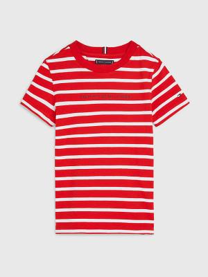 Dječake Tommy Hilfiger Essential Stripe Majice Crveni | TH561ZWS