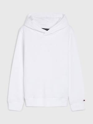 Dječake Tommy Hilfiger Flag Logo Duks Hoodie Bela | TH679TRM