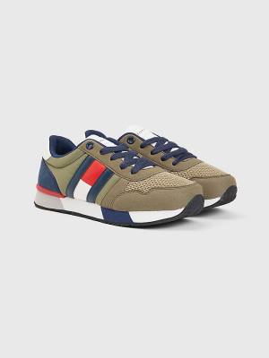 Dječake Tommy Hilfiger Flag Low-Top Lace-Up Patike Zeleno | TH742NJP