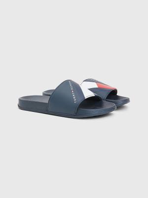 Dječake Tommy Hilfiger Flag Print Pool Slides Sandale Plava | TH301NTU