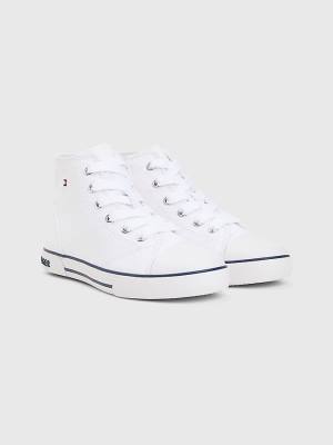 Dječake Tommy Hilfiger Logo High-Top Lace-Up Patike Bela | TH256EYP