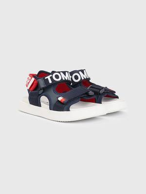 Dječake Tommy Hilfiger Logo Strap Sandale Plava | TH893HNJ