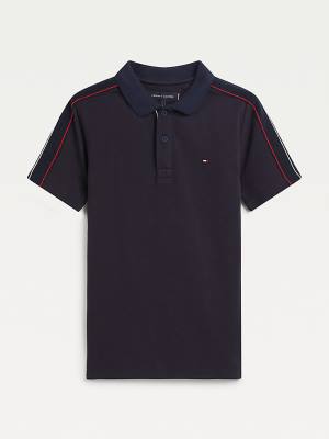 Dječake Tommy Hilfiger Logo Tape Polo Majice Plava | TH765PAC