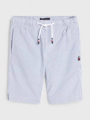 Dječake Tommy Hilfiger Seersucker Stripe Pull-On Shorts Pantalone Plava | TH491FQL