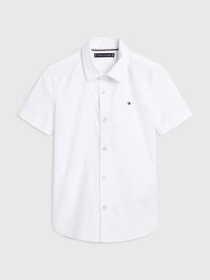 Dječake Tommy Hilfiger Short Sleeve Stretch Oxford Košulje Bela | TH539WZU