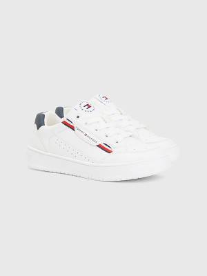 Dječake Tommy Hilfiger Signature Tape Lace-Up Patike Bela | TH062YBA