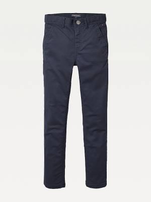 Dječake Tommy Hilfiger Slim Fit Chinos Pantalone Plava | TH710TIL