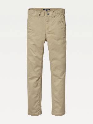 Dječake Tommy Hilfiger Slim Fit Chinos Pantalone Kaki | TH856HPC