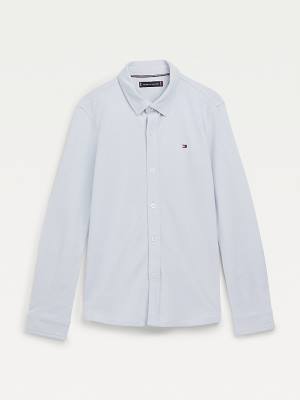 Dječake Tommy Hilfiger Stretch Organic Cotton Pique Košulje Plava | TH632OKD