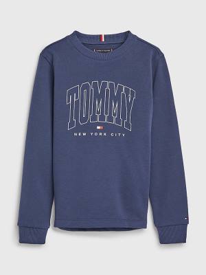 Dječake Tommy Hilfiger Varsity Logo Duksevi Plava | TH329DLZ