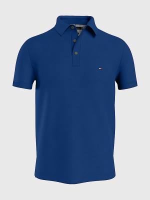 Muške Tommy Hilfiger 1985 Essential Slim Fit Polo Majice Plava | TH041JKB