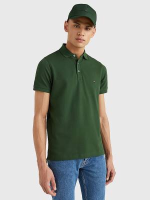 Muške Tommy Hilfiger 1985 Essential Slim Fit Polo Majice Zeleno | TH514XRY