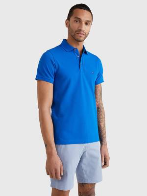 Muške Tommy Hilfiger 1985 Essential Slim Fit Polo Majice Plava | TH851OHJ