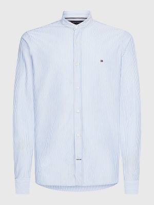 Muške Tommy Hilfiger 1985 Essential Stripe Slim Fit Košulje Plava | TH483ZRY