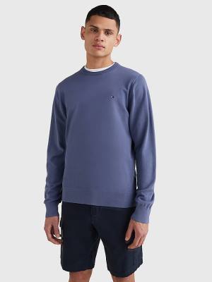 Muške Tommy Hilfiger 1985 Essential TH Flex Sweatshirt Džemper Plava | TH172LJR