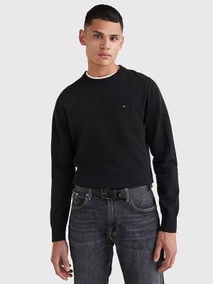 Muške Tommy Hilfiger 1985 Essential TH Flex Sweatshirt Džemper Crna | TH230ORD