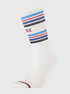 Muške Tommy Hilfiger 1-Pack Stripe Knee High Čarape Plava | TH091RFY