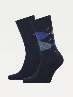 Muške Tommy Hilfiger 2-Pack Argyle Mix Čarape Plava | TH463BRK