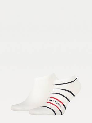 Muške Tommy Hilfiger 2-Pack Breton Stripe Trainer Čarape Bela | TH803XYO