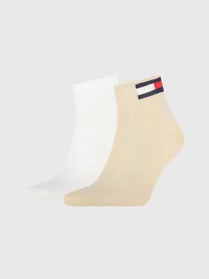 Muške Tommy Hilfiger 2-Pack Flag Ankle Čarape Bež | TH109WPY