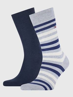 Muške Tommy Hilfiger 2-Pack Stripe Čarape Plava | TH326ARS