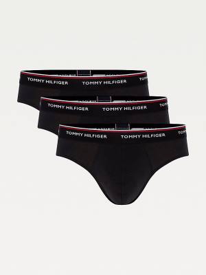 Muške Tommy Hilfiger 3-Pack Cotton Briefs Donji veš Crna | TH504UYE