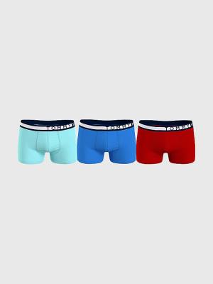 Muške Tommy Hilfiger 3-Pack Logo Waistband Trunks Donji veš Plava | TH246WSP