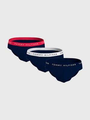 Muške Tommy Hilfiger 3-Pack Logo Waistband Briefs Donji veš Braon | TH568GNT