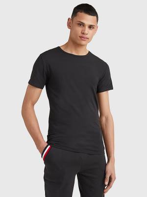 Muške Tommy Hilfiger 3-Pack Premium Essential Crew Neck Pidžama Crna | TH645YDJ