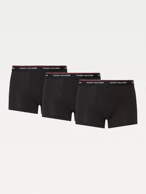 Muške Tommy Hilfiger 3-Pack Premium Logo Waistband Trunks Donji veš Crna | TH302NPU