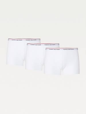 Muške Tommy Hilfiger 3-Pack Premium Logo Waistband Trunks Donji veš Bela | TH605XQK