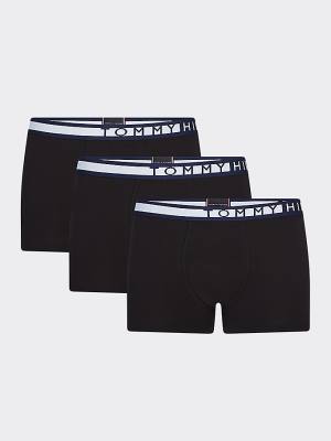 Muške Tommy Hilfiger 3-Pack Statement Waistband Trunks Donji veš Crna | TH249URG