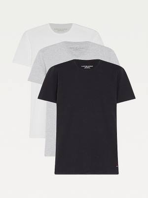 Muške Tommy Hilfiger 3 Pack V-Neck Cotton Pidžama Crna | TH306WYM