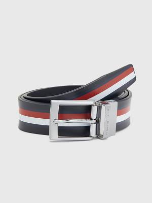 Muške Tommy Hilfiger Adan Reversible Leather Kaiševi Crna | TH589AMB