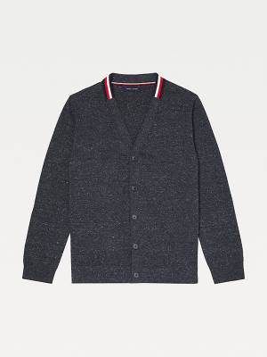 Muške Tommy Hilfiger Adaptive Signature Collar Cardigan Džemper Crna | TH014VPN