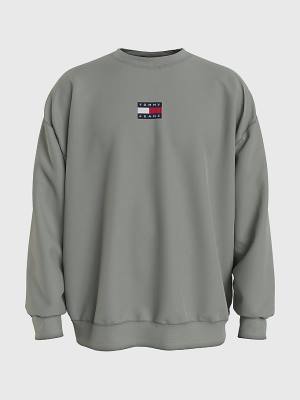 Muške Tommy Hilfiger Badge Crew Neck Duksevi Siva | TH248ACE